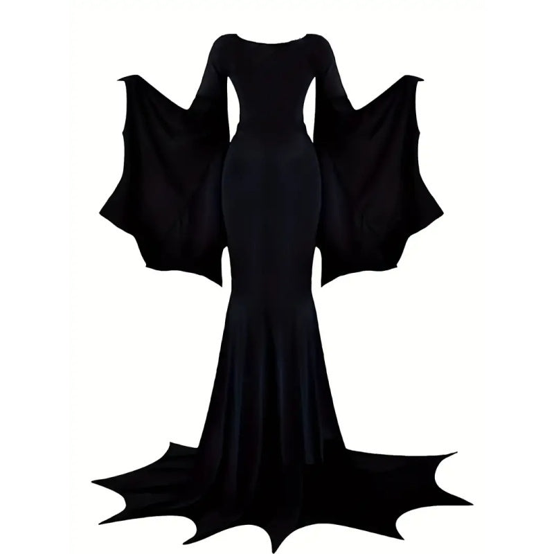 Gothic Witch Bat Sleeve Dress