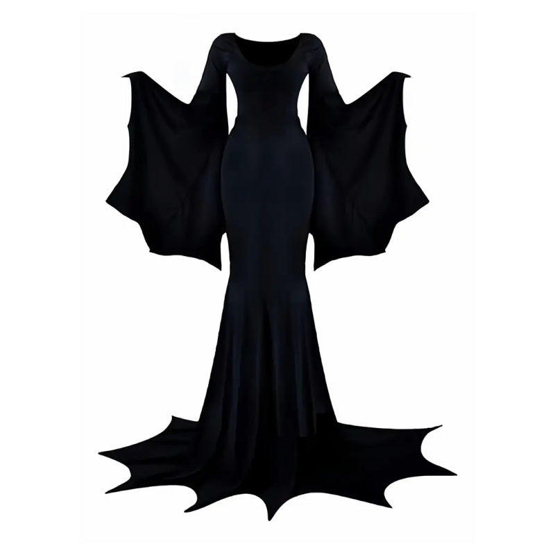 Gothic Witch Bat Sleeve Dress