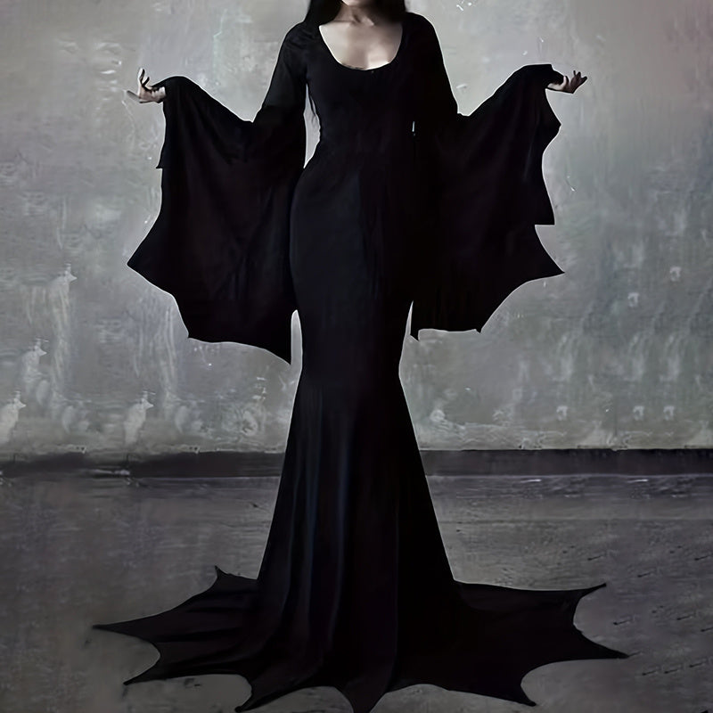 Gothic Witch Bat Sleeve Dress