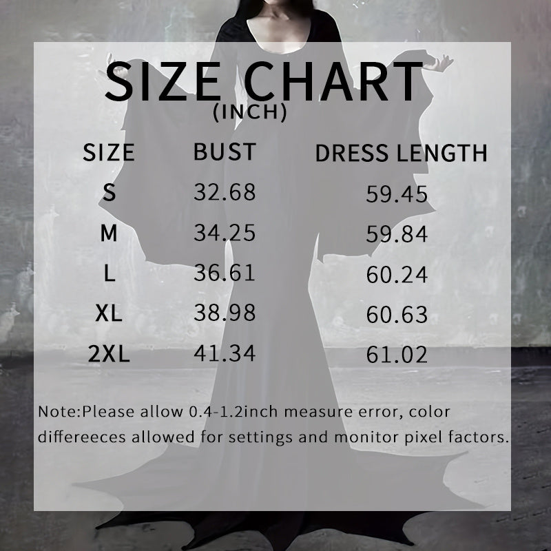Gothic Witch Bat Sleeve Dress